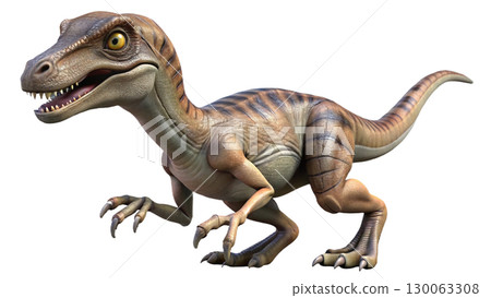 Velociraptor isolated on transparent PNG background 130063308
