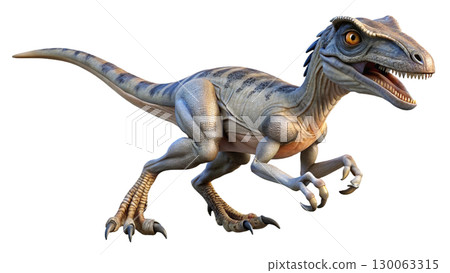 Velociraptor isolated on transparent PNG background 130063315