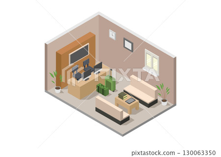 Isometric hotel reception 130063350