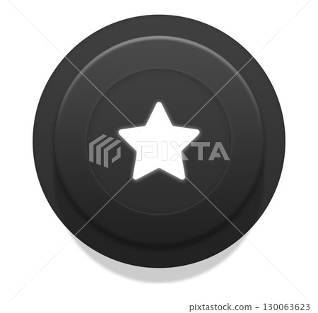 Black Rounded star icon button 130063623