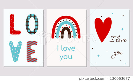 set of valentines day cards 130063677