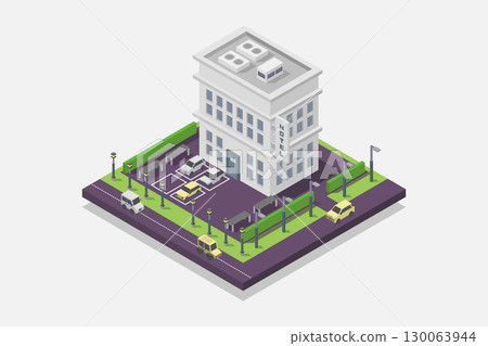Isometric hotel 130063944