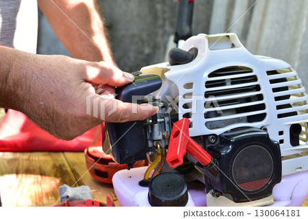 Type of petrol trimmer engine. 130064181