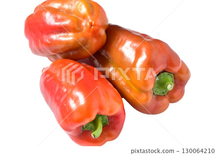 Fruits of sweet bell pepper. Fruits of sweet bell pepper. 130064210