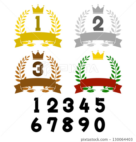 Illustration of a laurel wreath with rankings Illustration of a laurel wreath with rankings 130064403