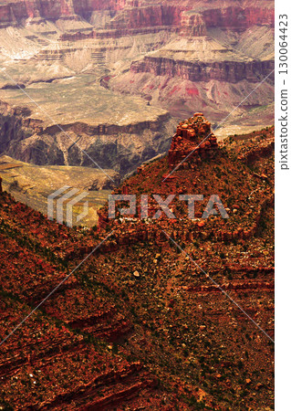 Sunset Hazy Sky Day At The Grand Canyon Arizona 130064423