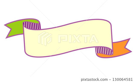 Colorful autumn ribbon Halloween color heading title label vector png 130064581