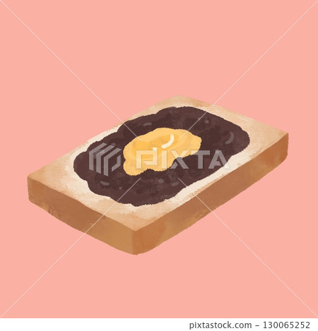 Ogura toast bread illustration 130065252