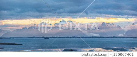 Amazing view of Vatnajokull Glacier at sunset. Amazing view of Vatnajokull Glacier at sunset. 130065401