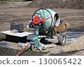 Cement mixer machinery at the construction site 130065422