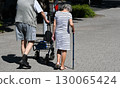 Old couple are walking on the street 130065424