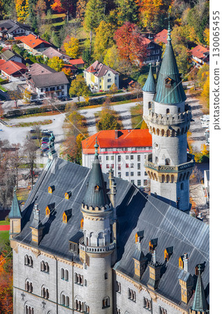 Amazing view of famous Neuschwanstein Castle in autumn. Amazing view of famous Neuschwanstein Castle in autumn. 130065455