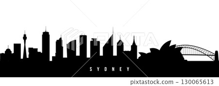 Vector silhouette illustration of Sydney City Vector silhouette illustration of Sydney City 130065613