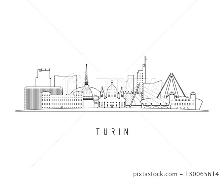Detailed Turin skyline vector illustration.  130065614