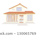 Color illustration of a rural house 130065769