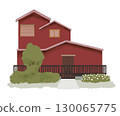 Red house icon 130065775