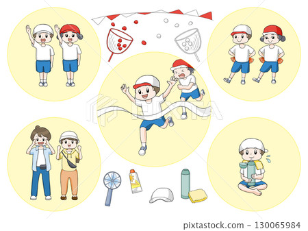 兒童運動會插圖集 兒童運動會插圖集 130065984