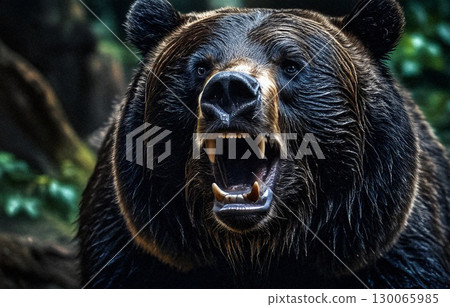 AI-generated scary wild bear face AI-generated scary wild bear face 130065985