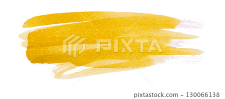 yellow watercolor background. Artistic hand paint. Isolated on transparent background. 130066138