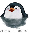 Cute Penguin soaking hot springs 130066168
