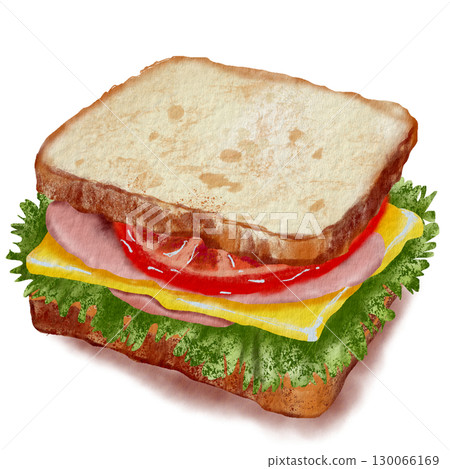 Sandwich with tomato and cheese 130066169