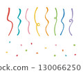 Party illustration with colorful confetti and ribbons 130066250