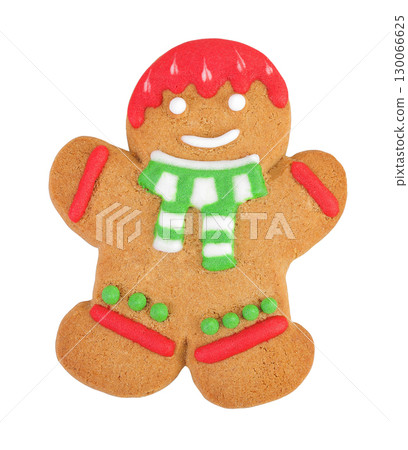 christmas gingerbread cookie isolated on white background 130066625