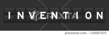 Black color analog flip board with word invntion on gray background Black color analog flip board with word invntion on gray background 130067035