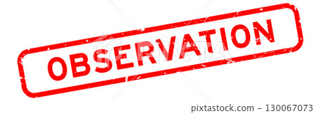 Grunge red observation word square rubber seal stamp on white background 130067073