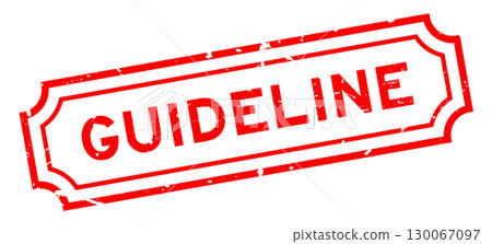 Grunge red guideline word rubber seal stamp on white background 130067097