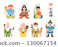 Cute illustration of the Seven Lucky Gods 130067154