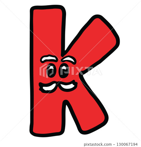 Hand drawn Christmas design of alphabet letter K as Santa Claus for festive font, typography, winter season, campaign badge, initials, name, patch, calligraphy, sticker, cartoon text, message Hand drawn Christmas design of alphabet letter K as Santa Claus for festive font, typography, winter season, campaign badge, initials, name, patch, calligraphy, sticker, cartoon text, message 130067194