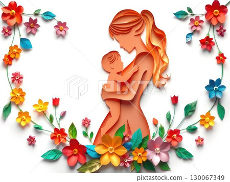 Mother and Child Paper Art Mother and Child Paper Art 130067349