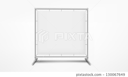 Square white banner isolated on white background. 3d vector mockup 130067649