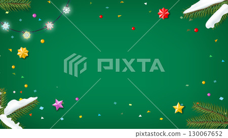 Winter holidays background with copy space. 3d vector template Winter holidays background with copy space. 3d vector template 130067652