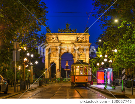 Tram near arch of Peace Tram near arch of Peace 130067745