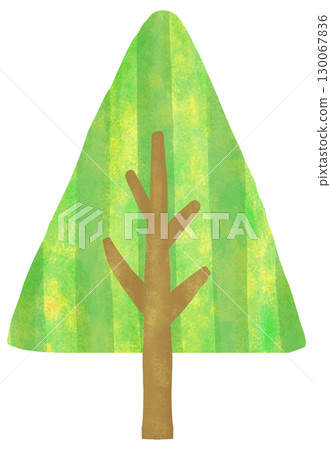 Illustration of a coniferous tree with a striped pattern Illustration of a coniferous tree with a striped pattern 130067836