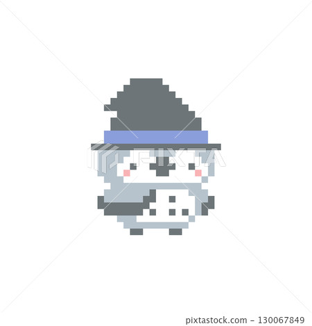 Wizard's hat and gray owl pixel art 130067849