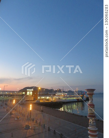 Harbor at sunset 130068283