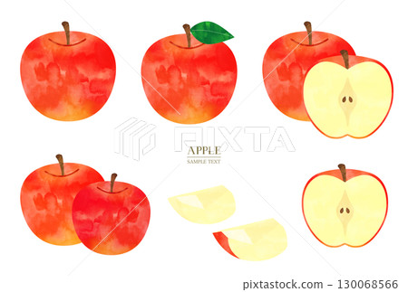 蘋果水彩插圖集 130068566