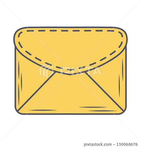 Yellow postal envelope. An empty form template. Vector illustration Yellow postal envelope. An empty form template. Vector illustration 130068676