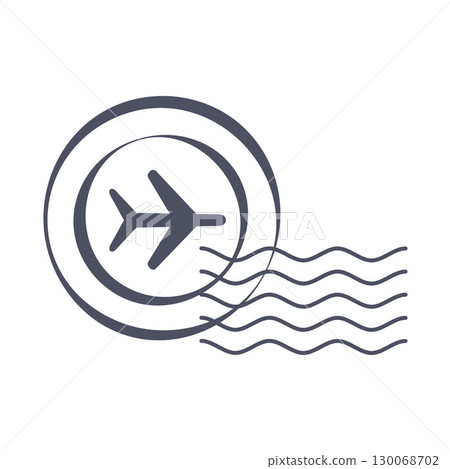 Air mail grunge postage stamp. Vector illustration 130068702