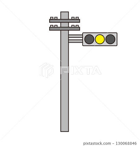 Yellow traffic light icon illustration 130068846