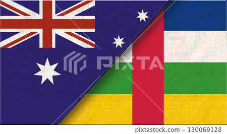 Flags of Australia and Central African Republic. Australian and Ubangi-Shari Flags of Australia and Central African Republic. Australian and Ubangi-Shari 130069128