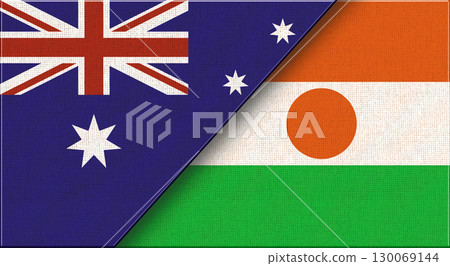 Flags of Australia and Niger. Australian and Nigerian national flags 130069144
