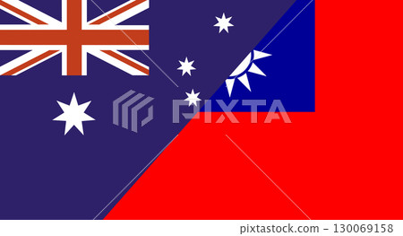 Flag of Australia and Taiwan. Australian and Taiwanese national flags 130069158