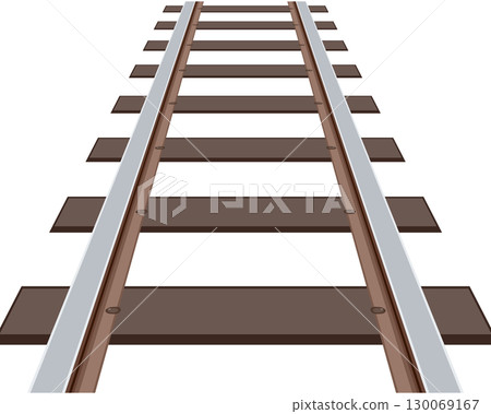 Deformed simple railroad illustration perspective 130069167