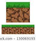Underground and Grass Pixel Art Retro 8 Bit Game Terrain Asset 130069193