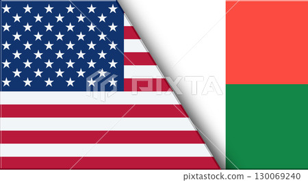 Flags of USA and Madagascar. United States and Madagascar National flags Flags of USA and Madagascar. United States and Madagascar National flags 130069240