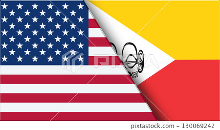 Flags of USA and Marquesas Islands. United States and Marquesas Islands 130069242